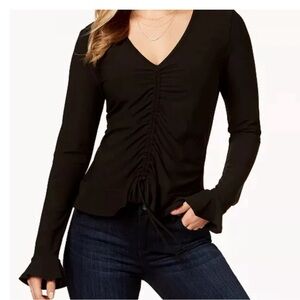 BCX Juniors' V-Neck Ruched Top New With Tags size Large